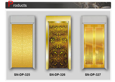 Piatti dorati concavi della porta dell'acciaio inossidabile della decorazione della cabina dell'elevatore