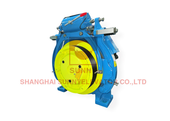 Macchina di trazione senza ingranaggi per 400mm Sheave 32 poli Blocco freno DC110V Voltaggio del freno 6300kg-1600kg Capacità