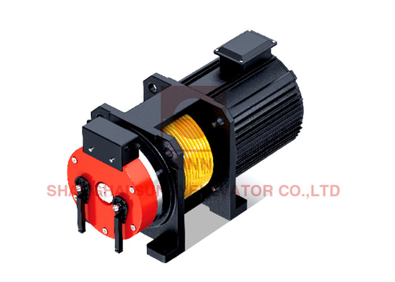 450 - 1350 kg Macchina di trazione senza ingranaggi con 2: 1 corda IP41 16 poli e freno DC110v Vol