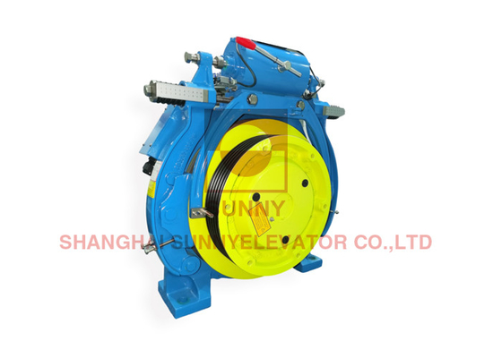 Macchina di trazione senza ingranaggi per 400mm Sheave 32 poli Blocco freno DC110V Voltaggio del freno 6300kg-1600kg Capacità