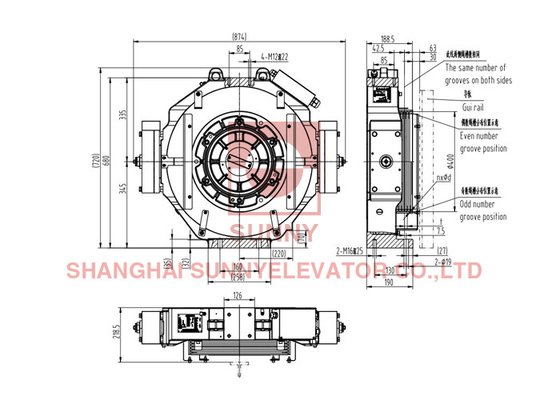 400MM Sheave MRL Passenger Elevator Machine Traction Machine Fornitore di fabbrica Qualità personalizzata