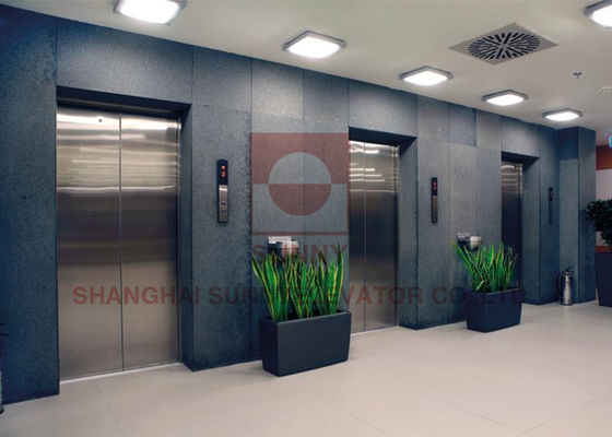 Porta della cabina dell'ascensore con apertura centrale a 2 pannelli - Disegno a scorrimento liscio in acciaio/vetro
