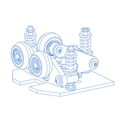 Elevator Safety Brake Elastic Roller Guide Shoes With 50mm Wheel Diameter