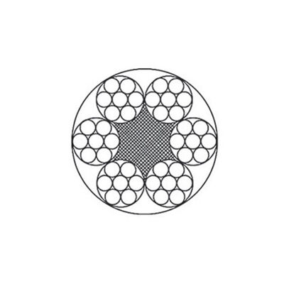 Corde di filo di acciaio galvanizzato 6 × 7 + FC, 8 mm, alta resistenza alla trazione per telecavi e trasportatori a nastro