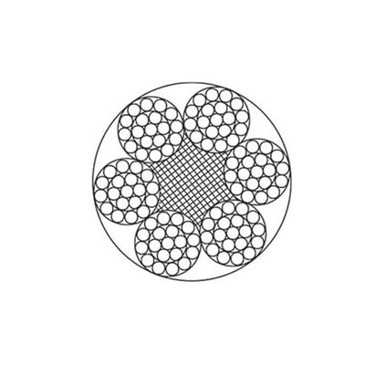 Fune d'acciaio zincato 6x19+FC/IWS, diametro 3-46mm, GB/T 20118-2006, resistenza alla trazione 1570-1870 MPa